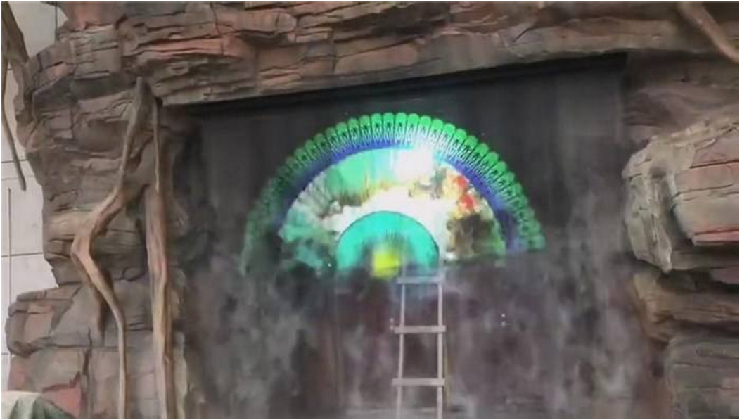 3d雾屏投影/雾幕机学术报告描述效果图